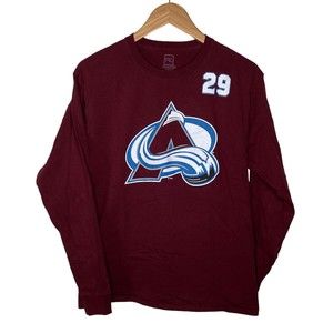 Colorado Avalanche NHL Long Sleeve Shirt Medium Maroon Cotton Hockey Team Tee